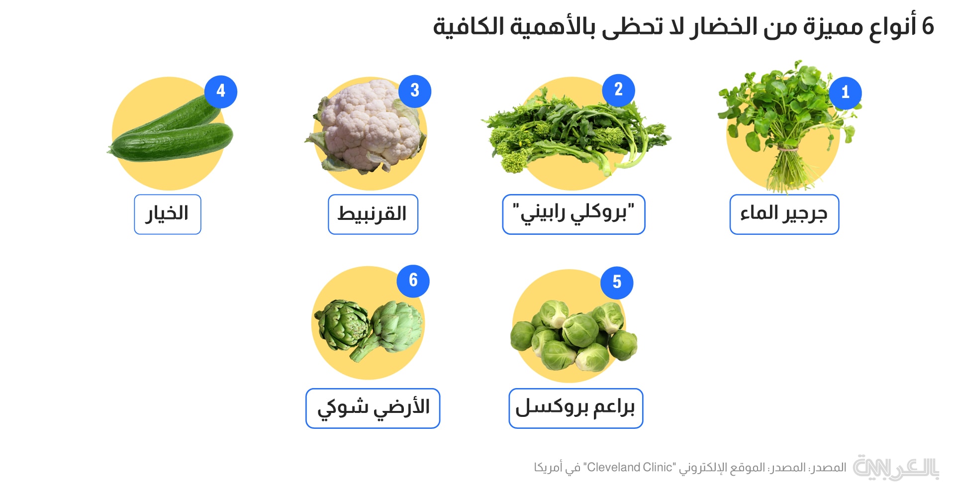 بينها جرجير الماء والخرشوف .. 6 أنواع من الخضار بخصائص "خارقة"